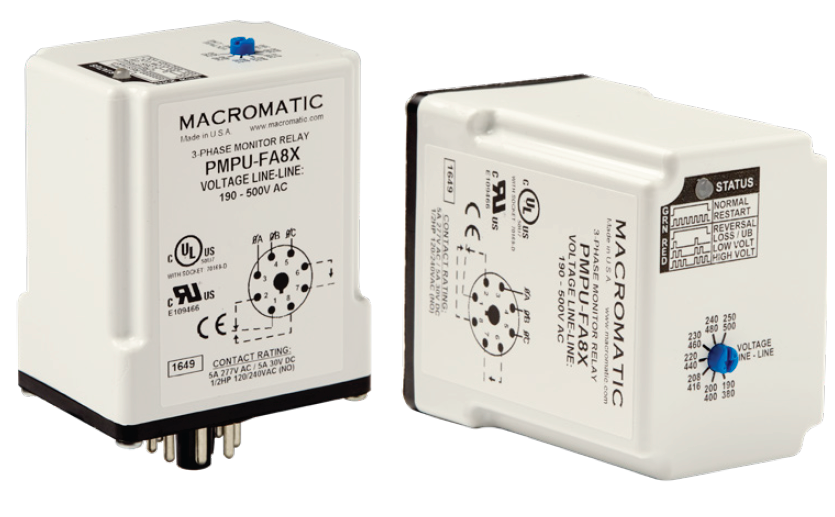 PHASE LOSS, PHASE REVERSAL, PHASE UNBALANCE, UNDERVOLTAGE & OVERVOLTAGE PMPU-FA8X & PMPU-FA12X Series