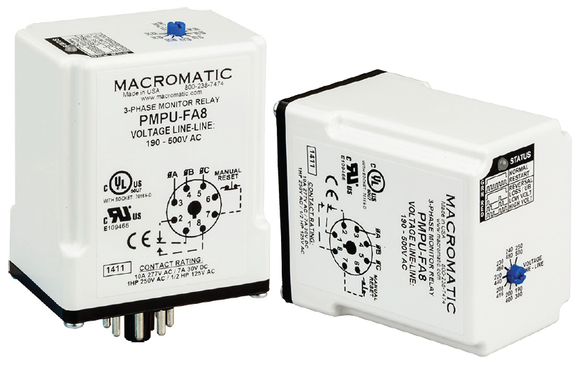 PHASE LOSS, PHASE REVERSAL, PHASE UNBALANCE, UNDERVOLTAGE & OVERVOLTAGE PMPU-FA8 Series