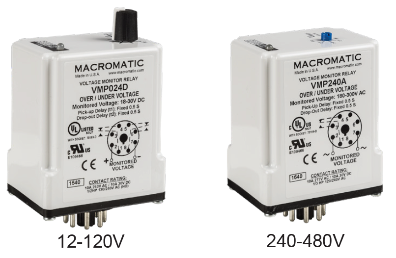 OVER/UNDER VOLTAGE | FIXED TIME DELAY & DROP-OUT 12-480V | VMP Series