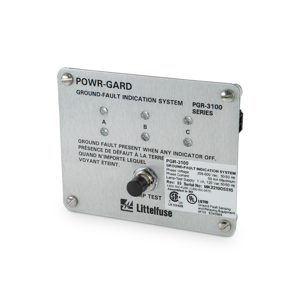 Littelfuse PGR-3100 Series Ground-Fault Indication System