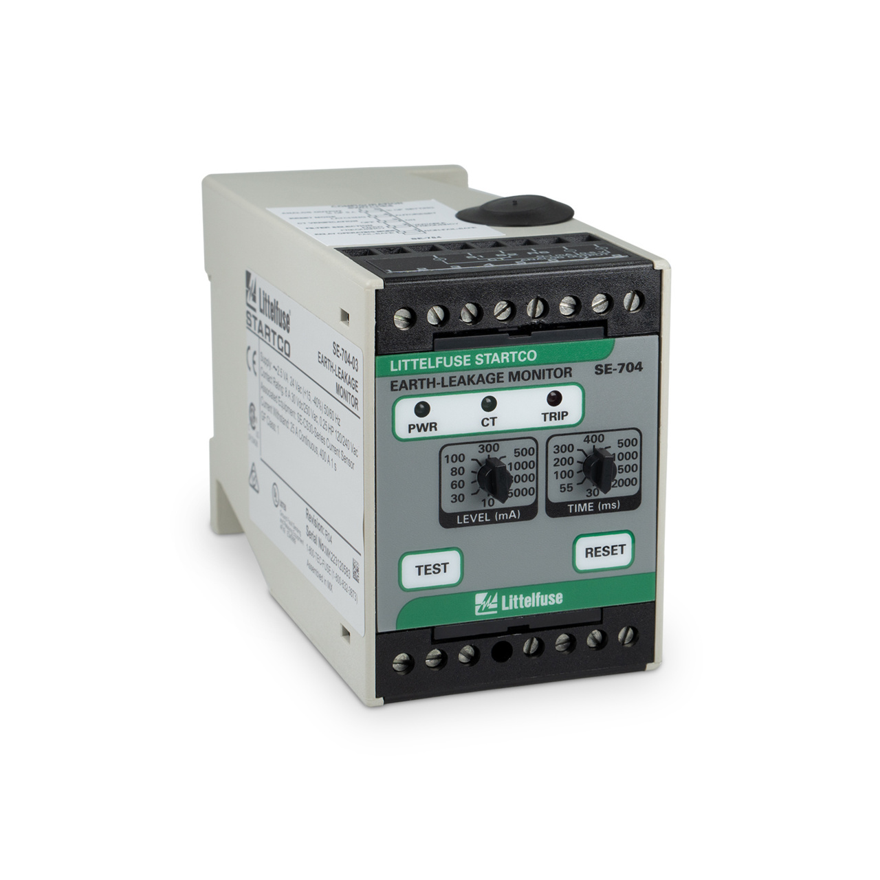 Littelfuse SE-704 SERIES (PGR-4704) Earth-Leakage Monitor • Grounded Systems