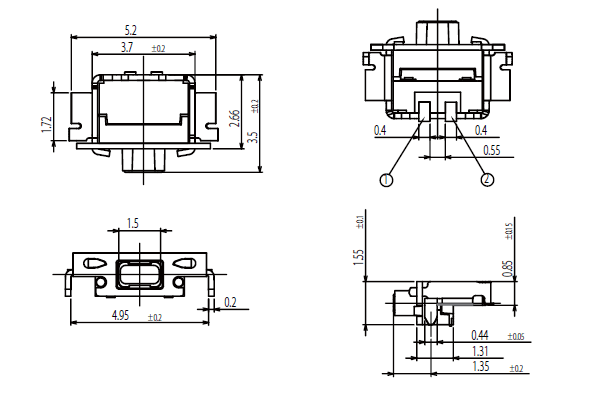 Alps - GLCL Series Power Indctor Dimensions