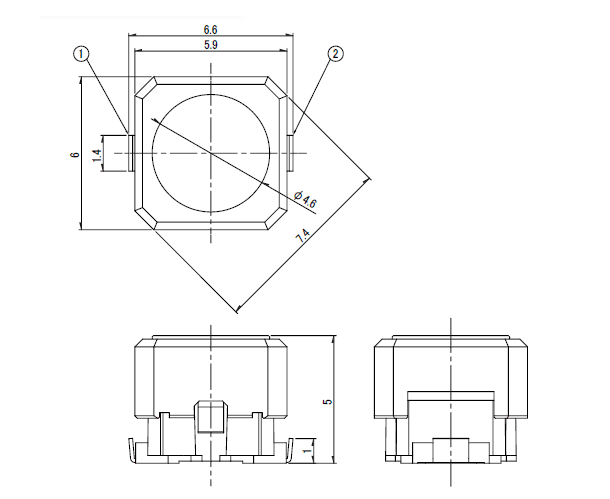 Surface Mount TACT Switch™ with Soft Operating Feel SKPS Series