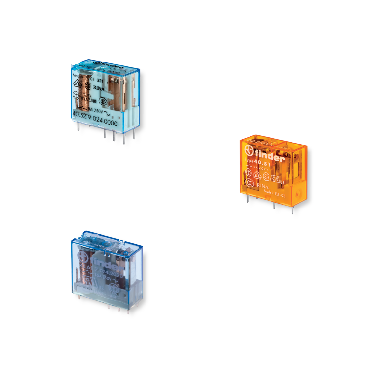 40 SERIES Miniature PCB Relays 8 - 10 - 12 - 16 A