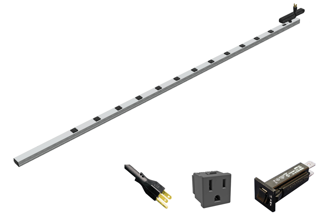 Hammond Manufacturing - Vertical Basic PDU with Shielded Cord